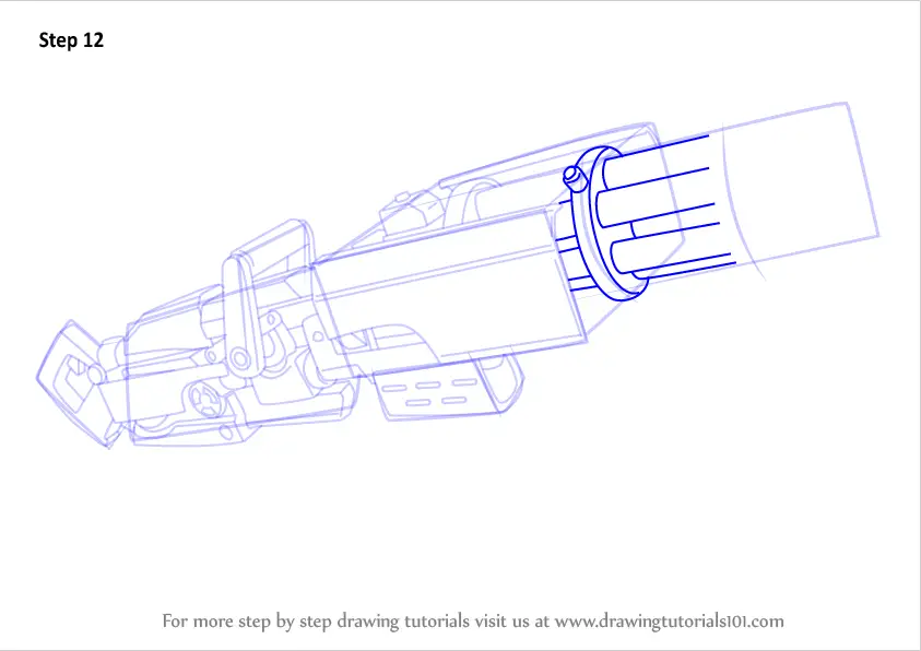 Learn How to Draw Minigun from Fortnite (Fortnite) Step by ...