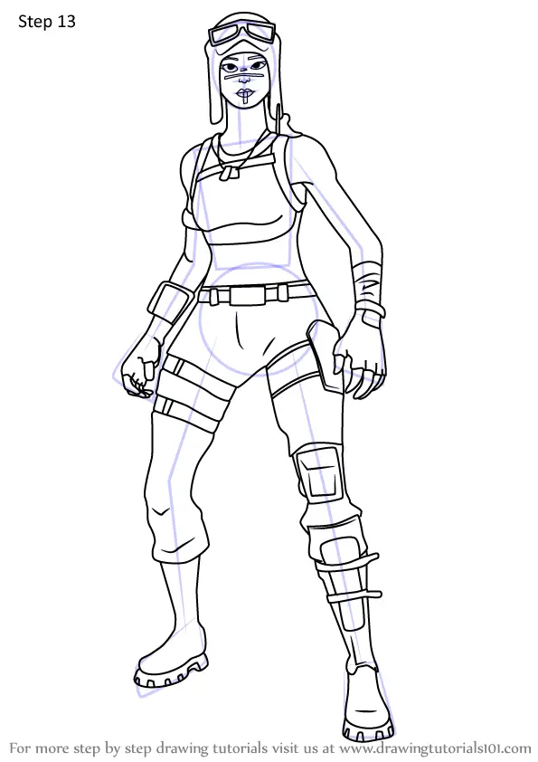 Learn How to Draw Renegade Raider from Fortnite (Fortnite) Step by Step