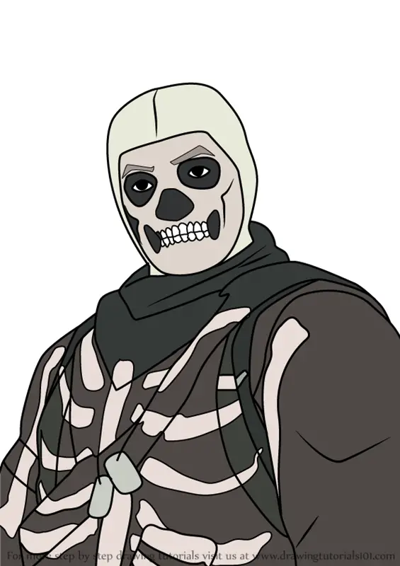 Learn How to Draw Skull Trooper Jonesy from Fortnite (Fortnite) Step by