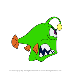 How to Draw Anglerfish from Freddi Fish