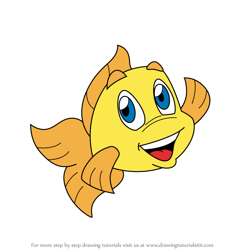 How to Draw Cute Freddi Fish from Freddi Fish