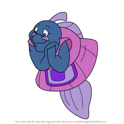 How to Draw Grandma Grouper from Freddi Fish