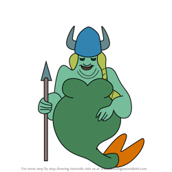 How to Draw Helga the Singing Mermaid from Freddi Fish