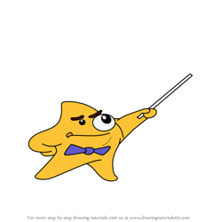 How to Draw Mr. Starfish from Freddi Fish