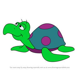 How to Draw Tucker Turtle from Freddi Fish