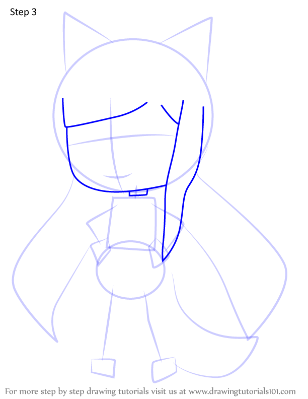 How to Draw Senpaibuns from Gacha Life (Gacha Life) Step by Step