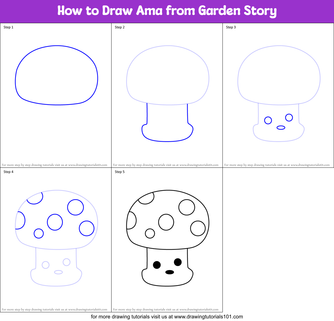 How to Draw Ama from Garden Story Printable Step by Step