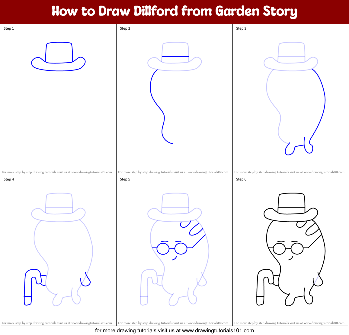 How to Draw Dillford from Garden Story Printable Step by Step