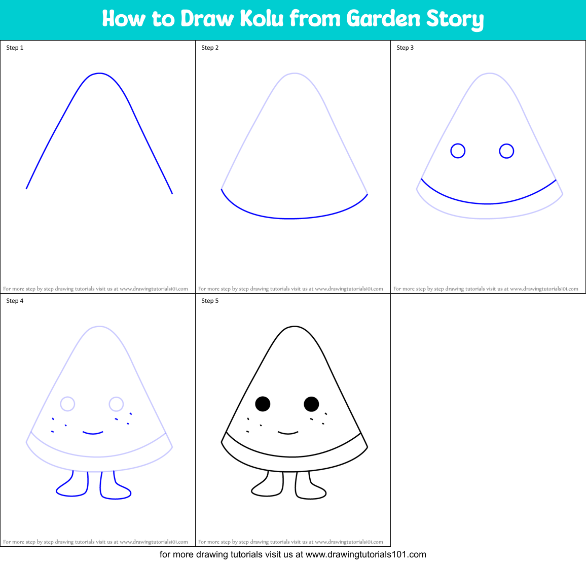 How to Draw Kolu from Garden Story Printable Step by Step