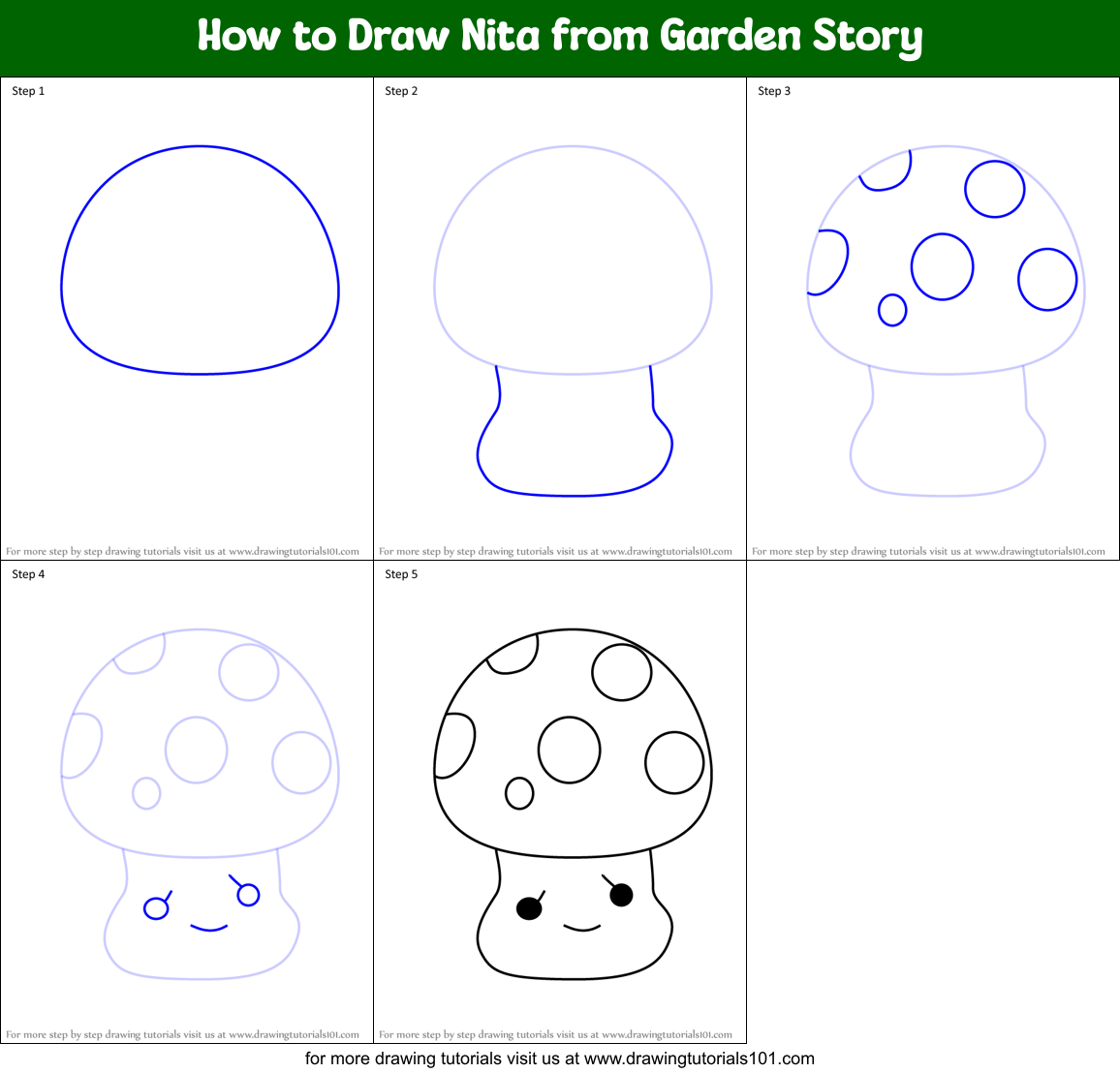 How to Draw Nita from Garden Story Printable Step by Step