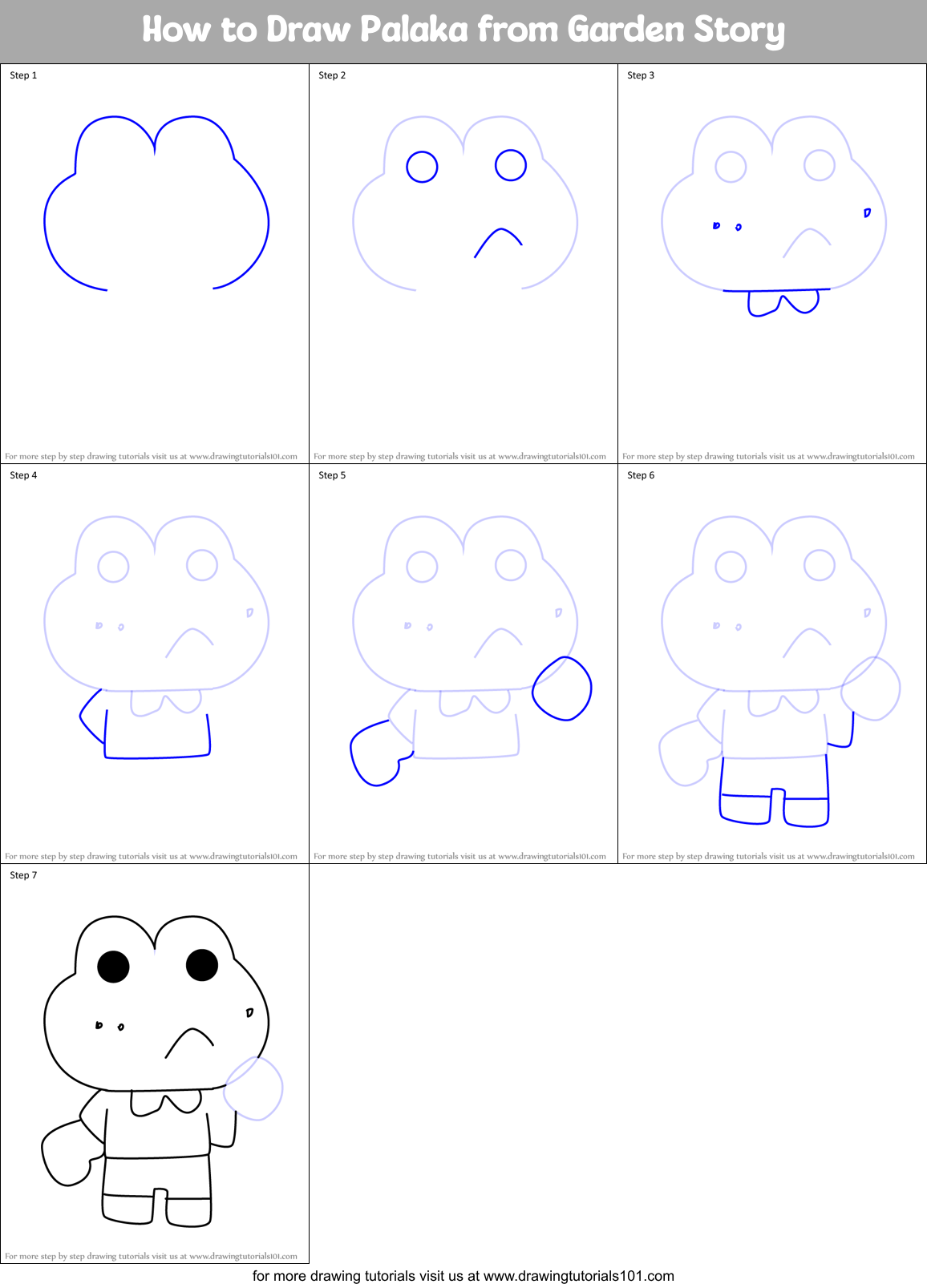 How to Draw Palaka from Garden Story Printable Step by Step