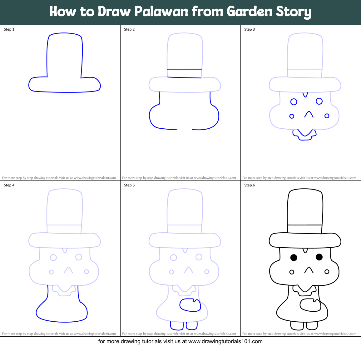 How to Draw Palawan from Garden Story Printable Step by Step