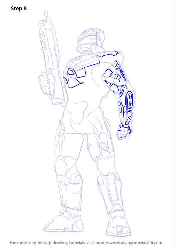 Learn How to Draw Master Chief from Halo (Halo) Step by Step : Drawing