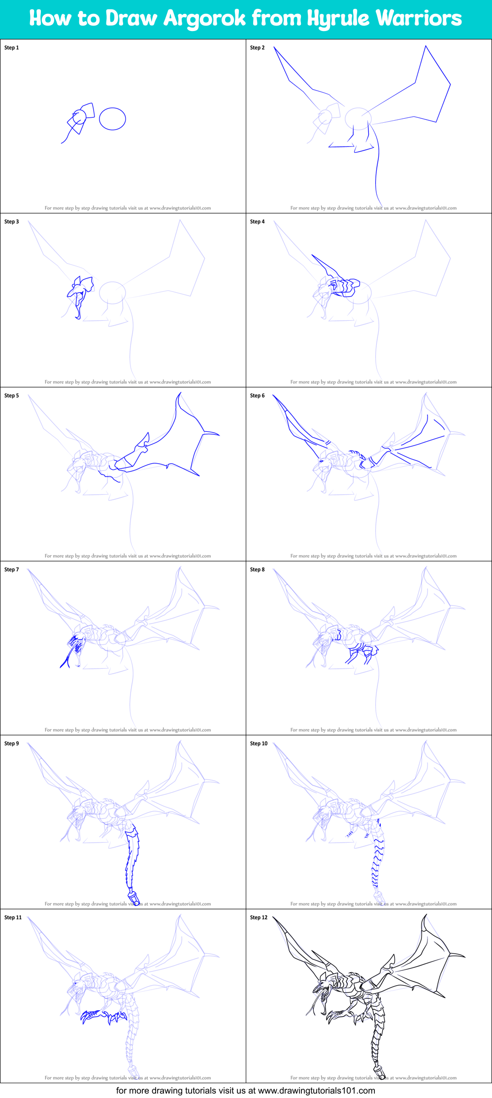 How to Draw Argorok from Hyrule Warriors Printable Step by Step