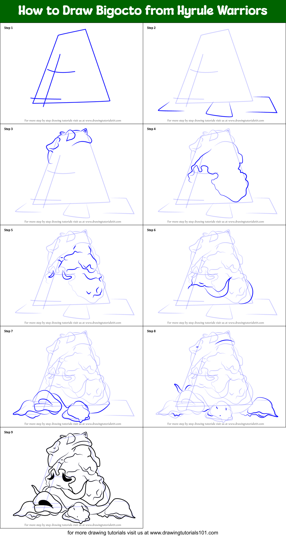How to Draw Bigocto from Hyrule Warriors Printable Step by Step
