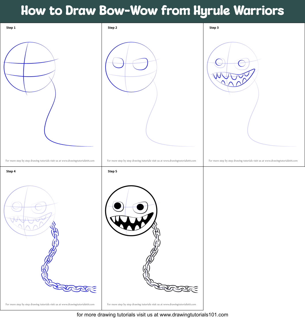 How to Draw Bow-Wow from Hyrule Warriors Printable Step by Step