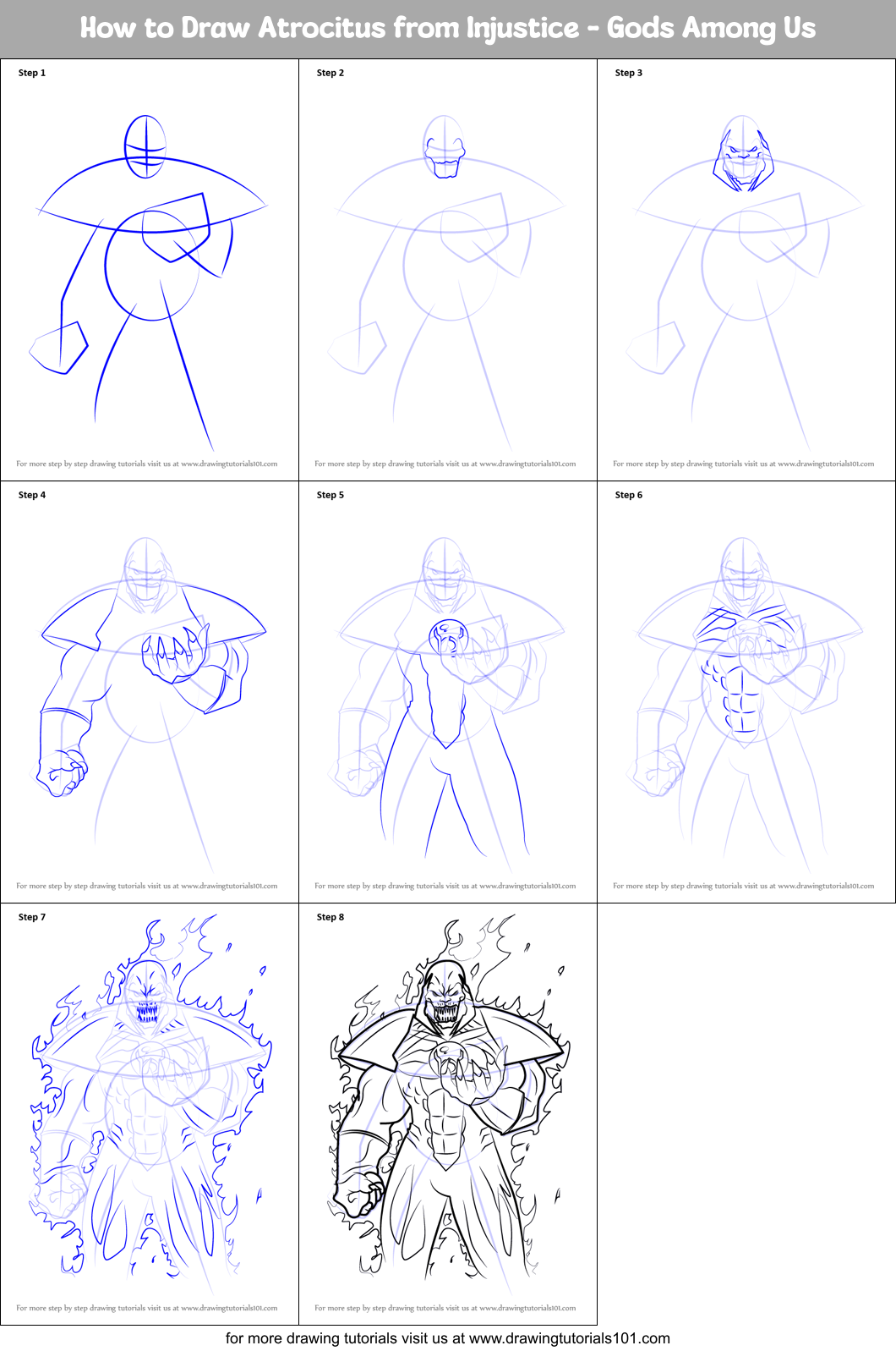 How to Draw Atrocitus from Injustice - Gods Among Us Printable Step by Step