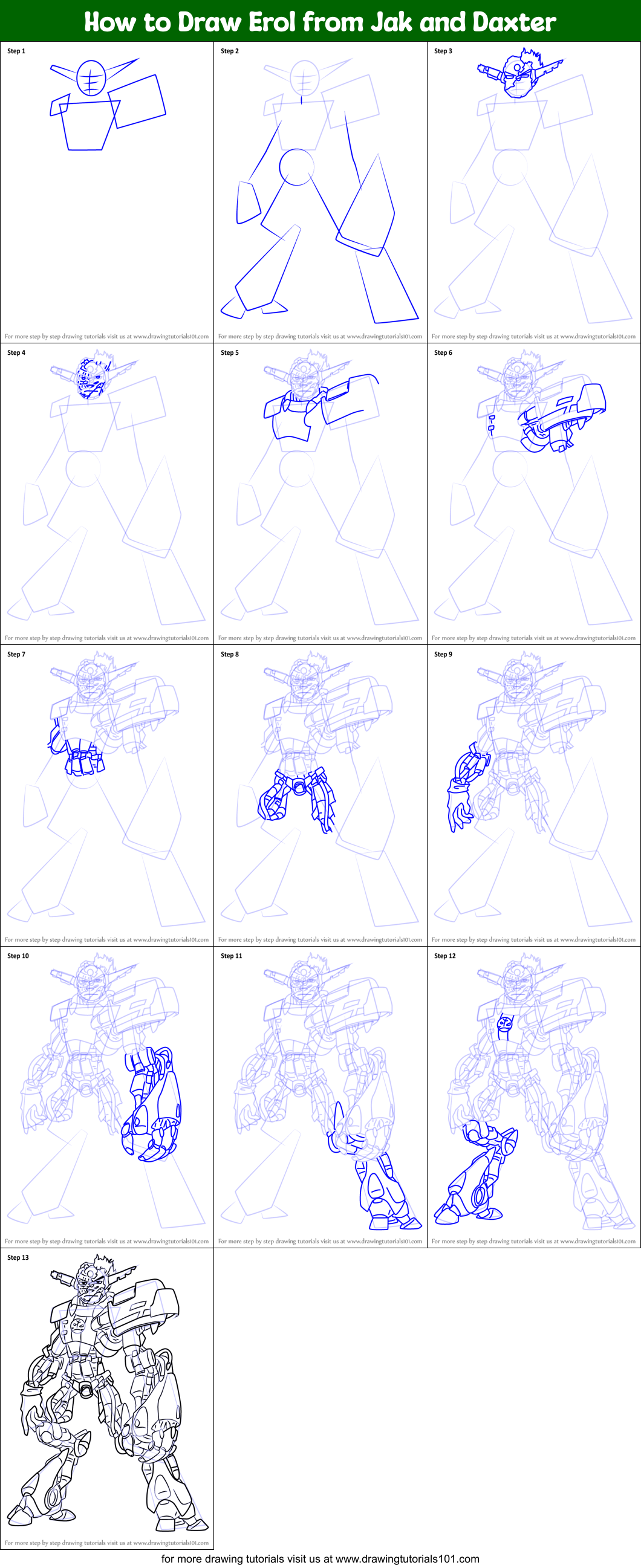 How to Draw Erol from Jak and Daxter Printable Step by Step