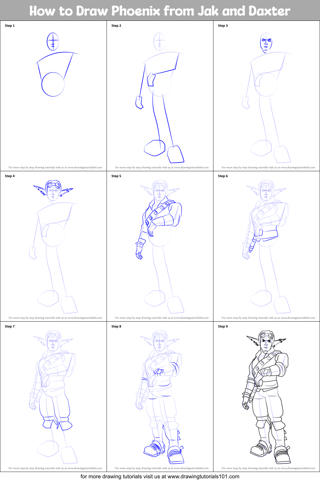 How to Draw Phoenix from Jak and Daxter Printable Step by Step