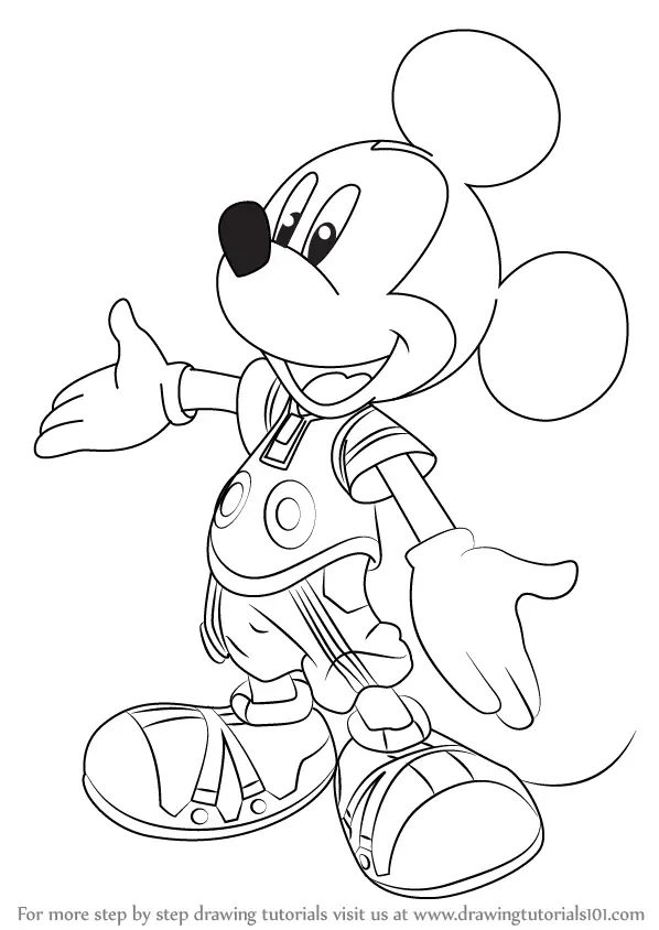 learn how to draw king mickey from kingdom hearts kingdom hearts step by step drawing tutorials