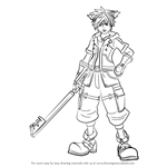 How to Draw Sora from Kingdom Hearts