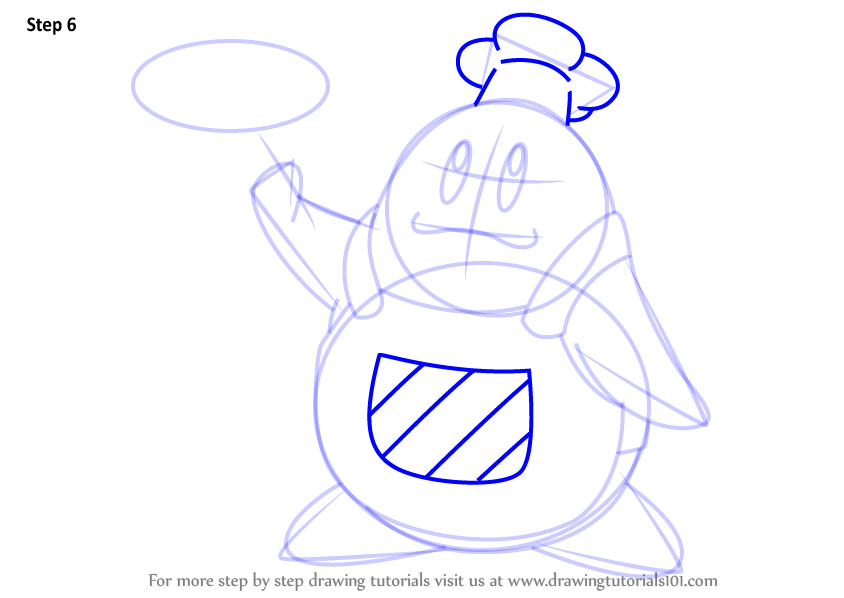 Learn How to Draw Chef Kawasaki from Kirby (Kirby) Step by Step