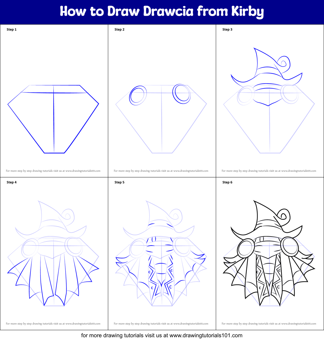 How to Draw Drawcia from Kirby Printable Step by Step