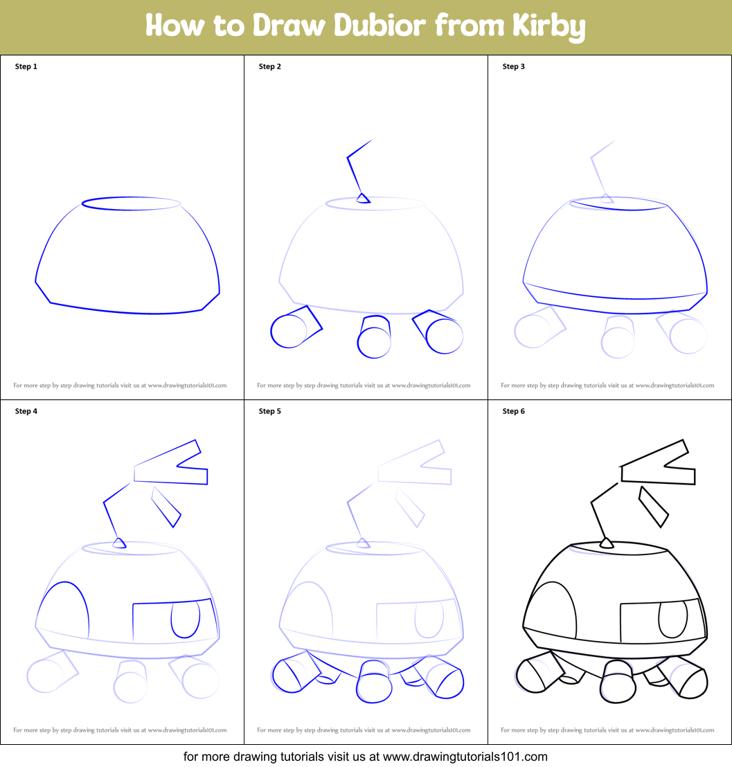 How to Draw Dubior from Kirby Printable Step by Step