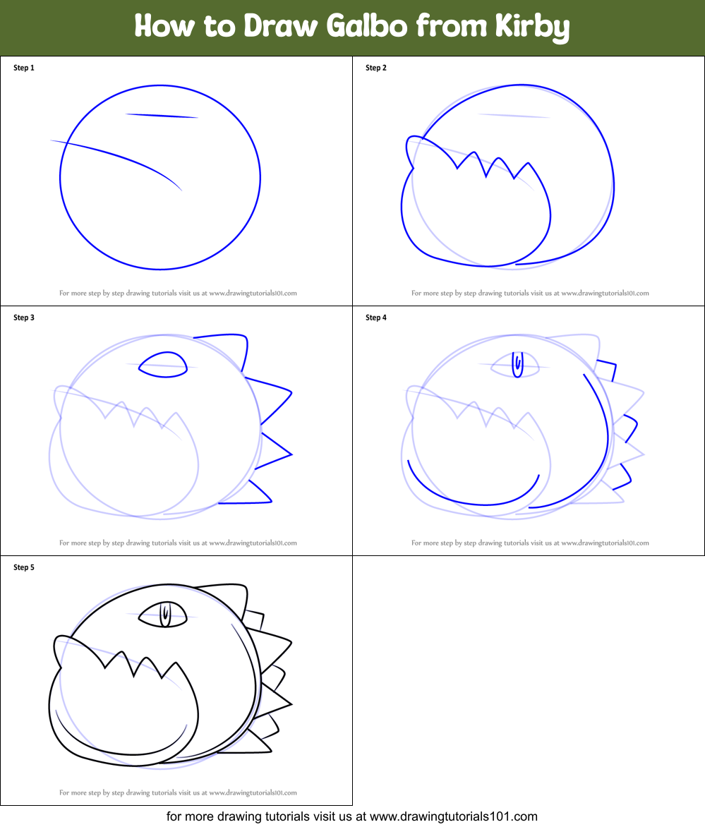 How to Draw Galbo from Kirby Printable Step by Step