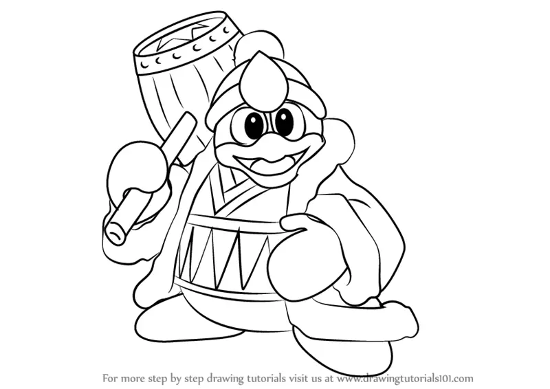 Learn How to Draw King Dedede from Kirby (Kirby) Step by Step : Drawing  Tutorials