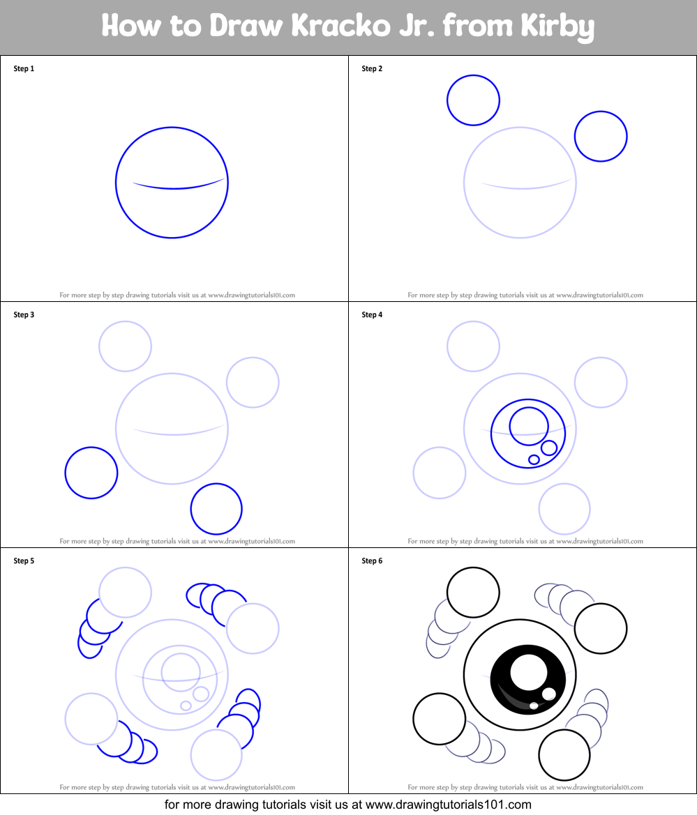 How to Draw Kracko Jr. from Kirby Printable Step by Step