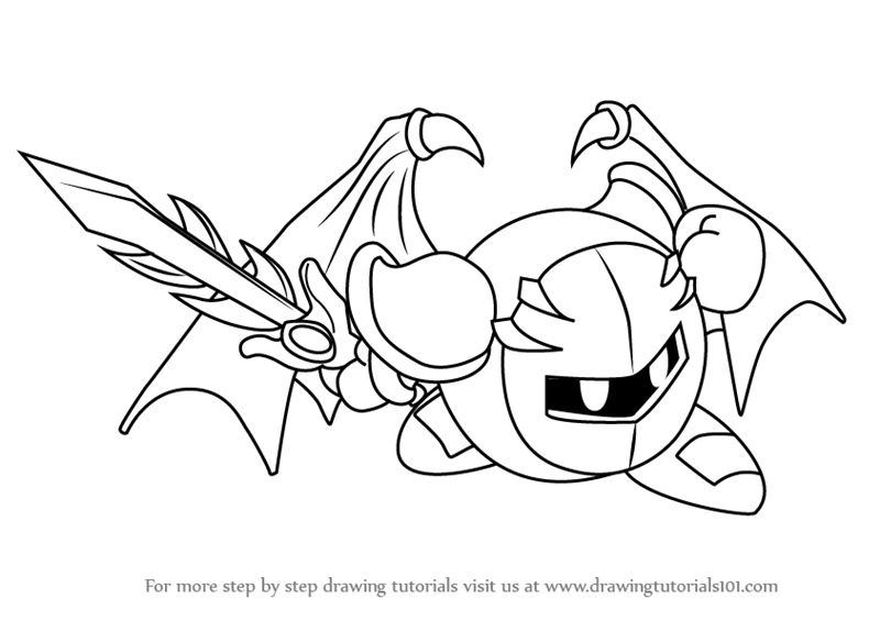 Learn How to Draw Meta Knight from Kirby (Kirby) Step by Step : Drawing  Tutorials