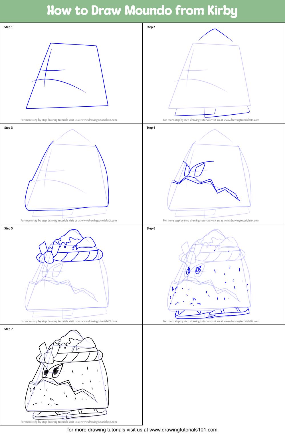 How to Draw Moundo from Kirby Printable Step by Step