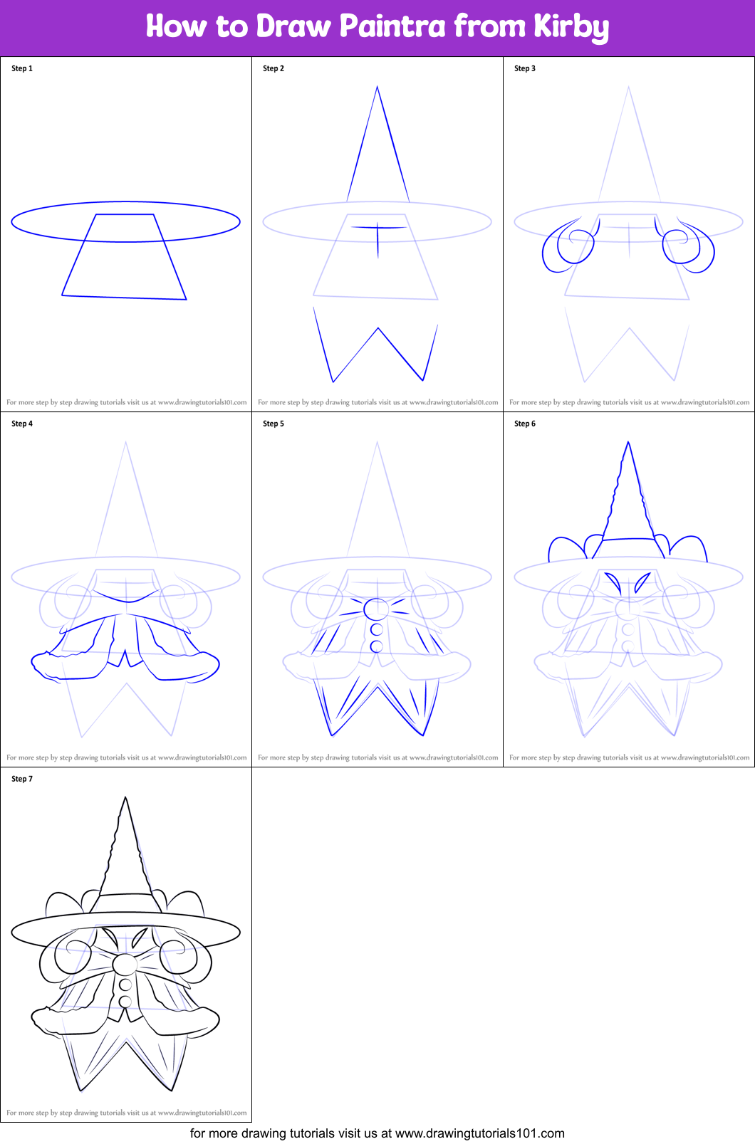 How to Draw Paintra from Kirby Printable Step by Step