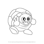 How to Draw Rolling Turtle from Kirby