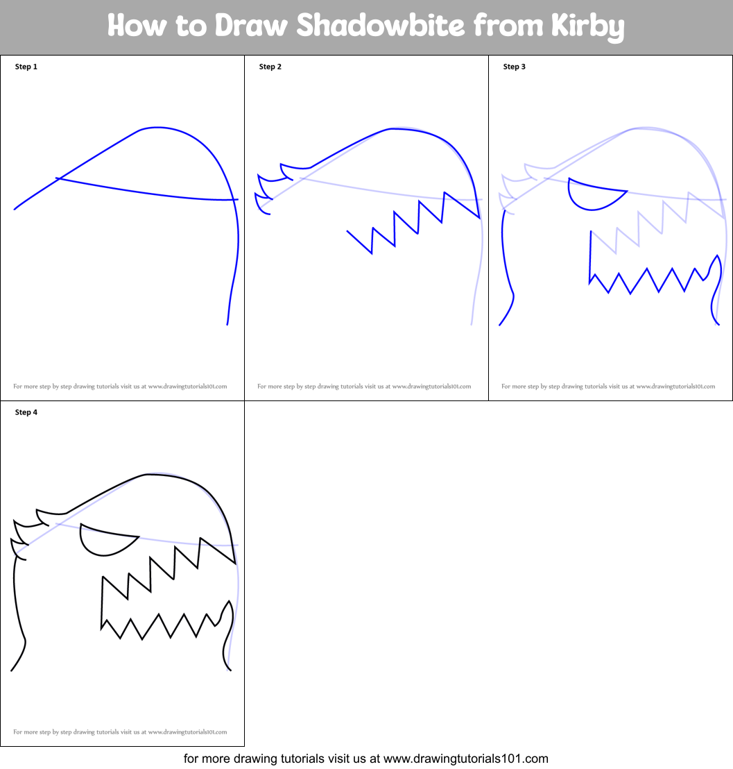 How to Draw Shadowbite from Kirby Printable Step by Step