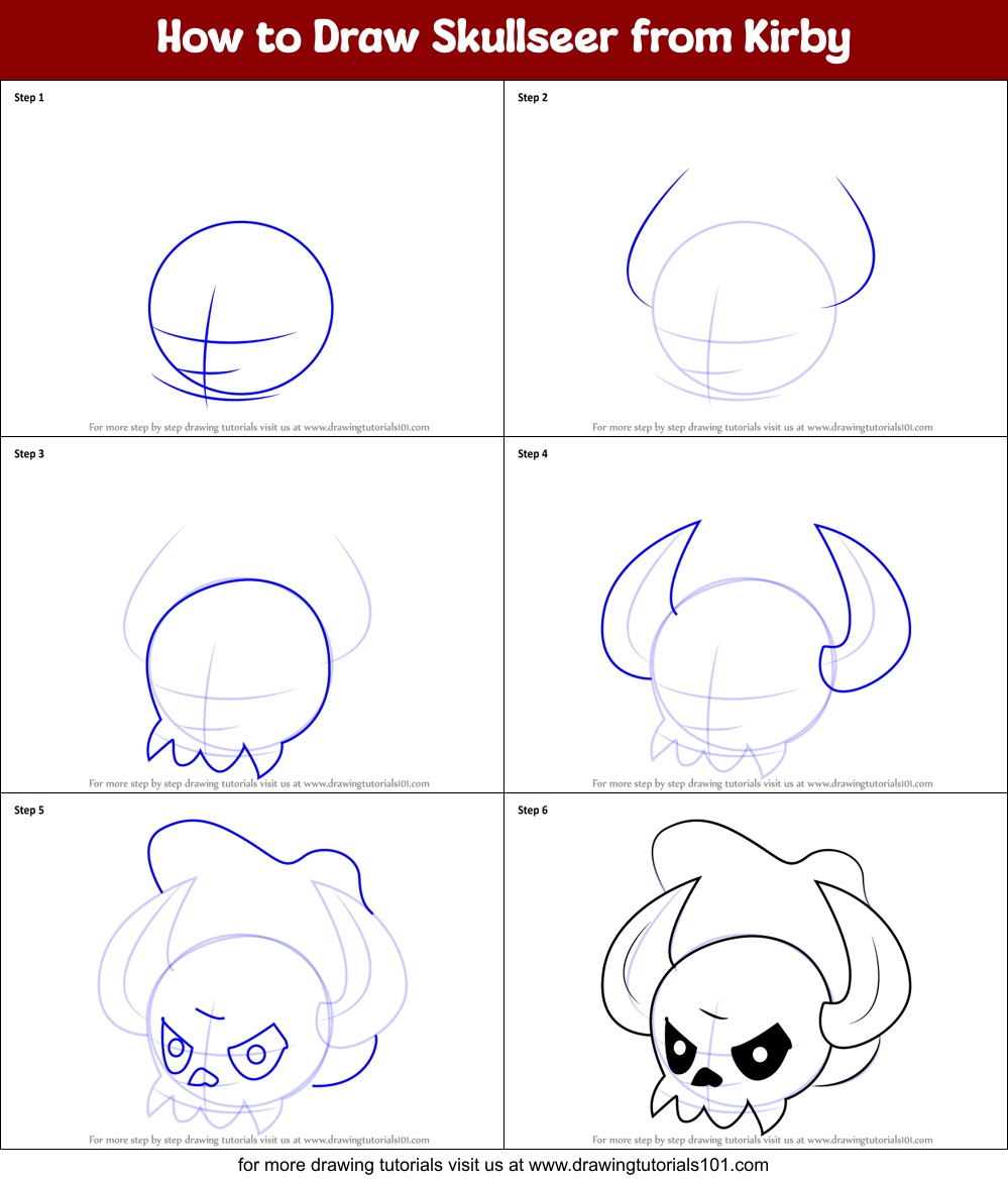 How to Draw Skullseer from Kirby Printable Step by Step