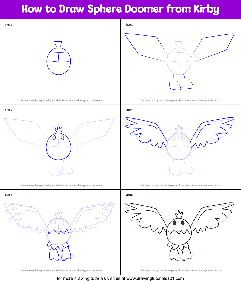 How to Draw Sphere Doomer from Kirby Printable Step by Step