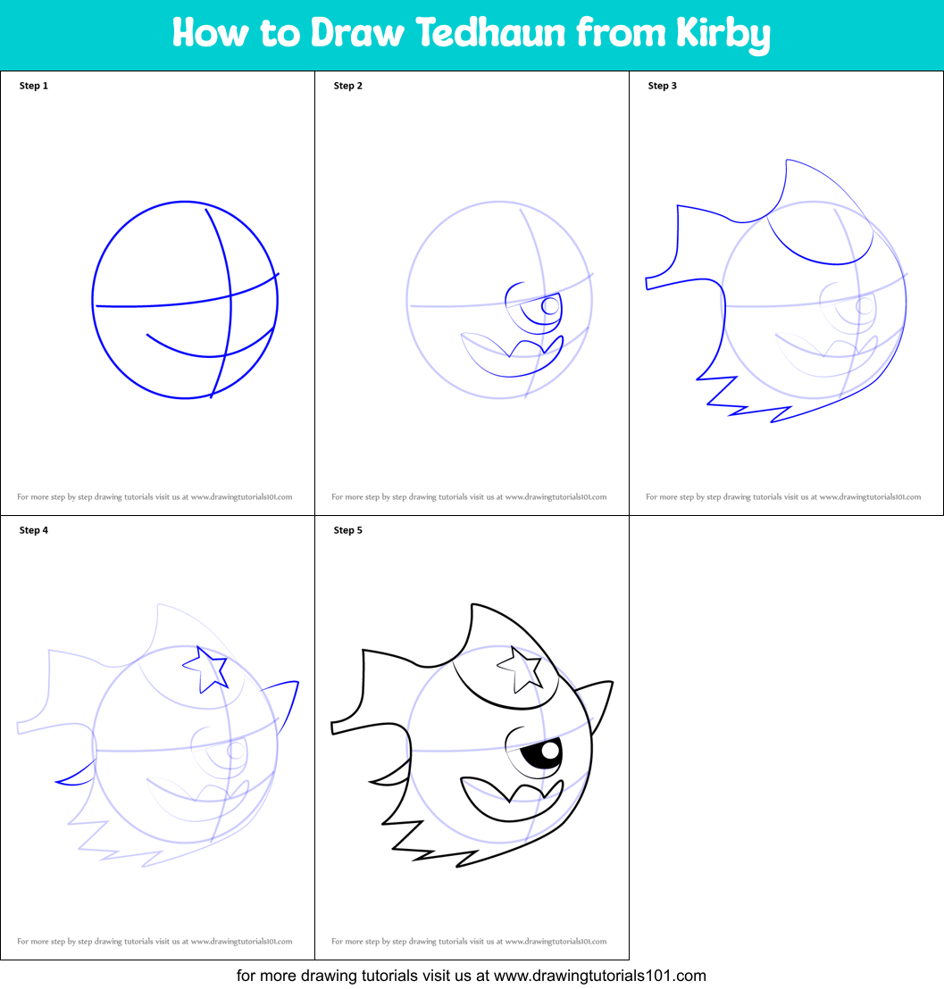 How to Draw Tedhaun from Kirby Printable Step by Step