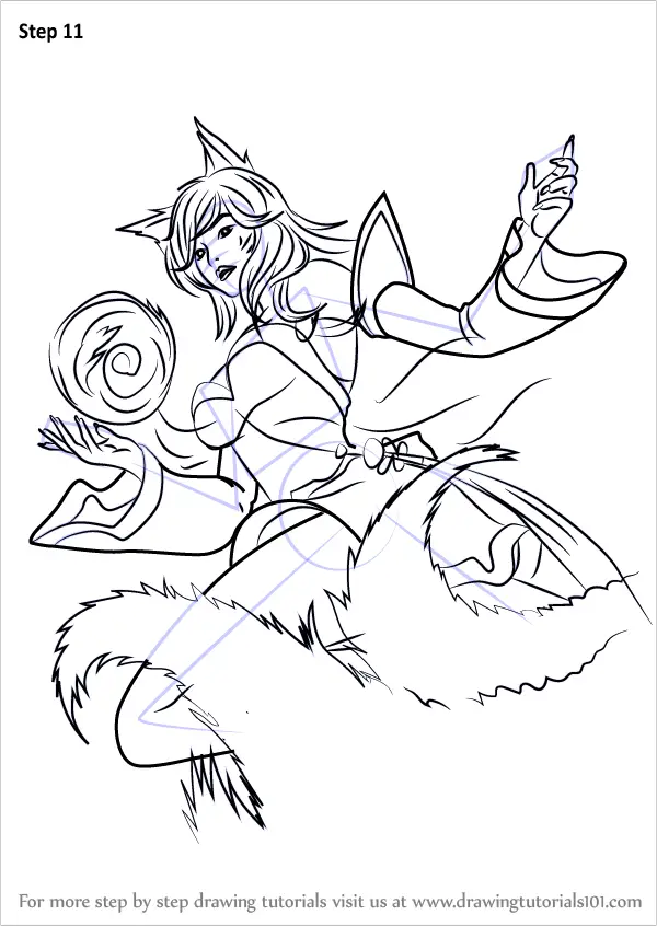 Learn How to Draw Ahri from League of Legends (League of Legends) Step