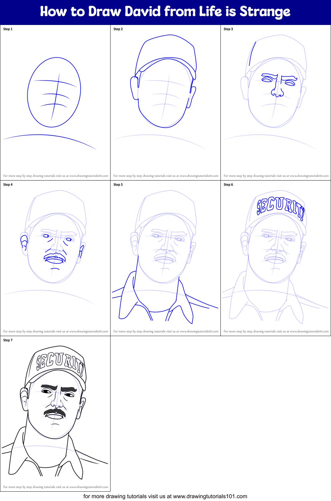 How to Draw David from Life is Strange Printable Step by Step