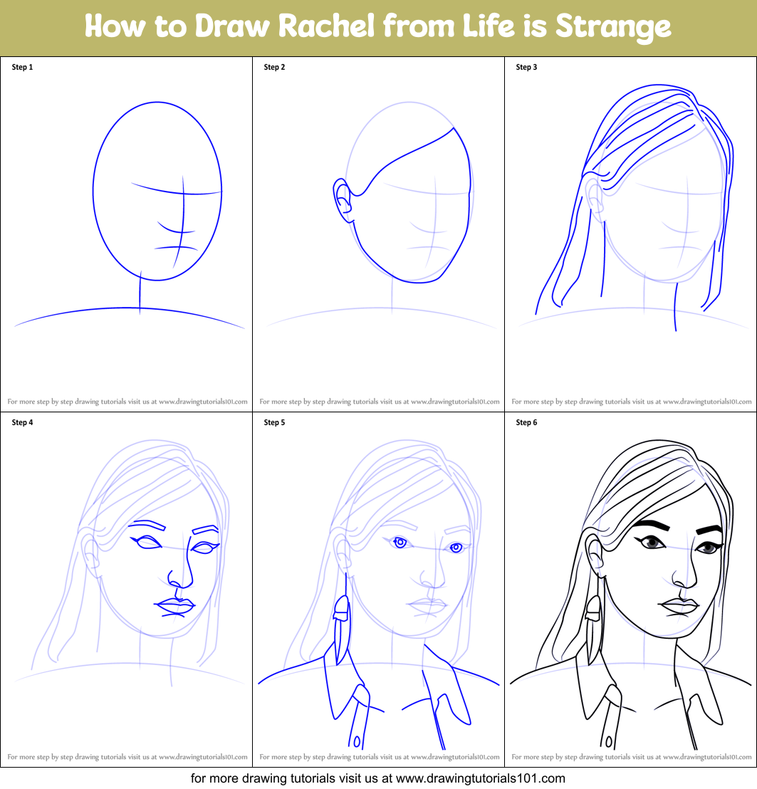 How to Draw Rachel from Life is Strange Printable Step by Step