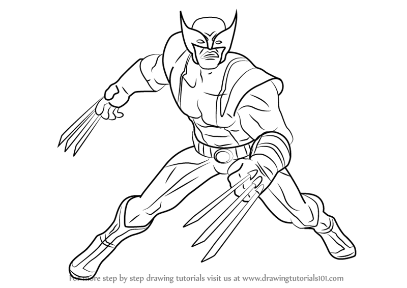 Wolverine Drawing Tutorial - How to draw Wolverine step by step