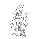 How to Draw Unitrix from Medabots