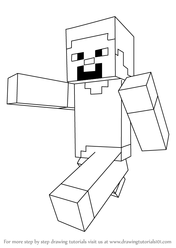 Step by Step How to Draw Steve from Minecraft : DrawingTutorials101.com