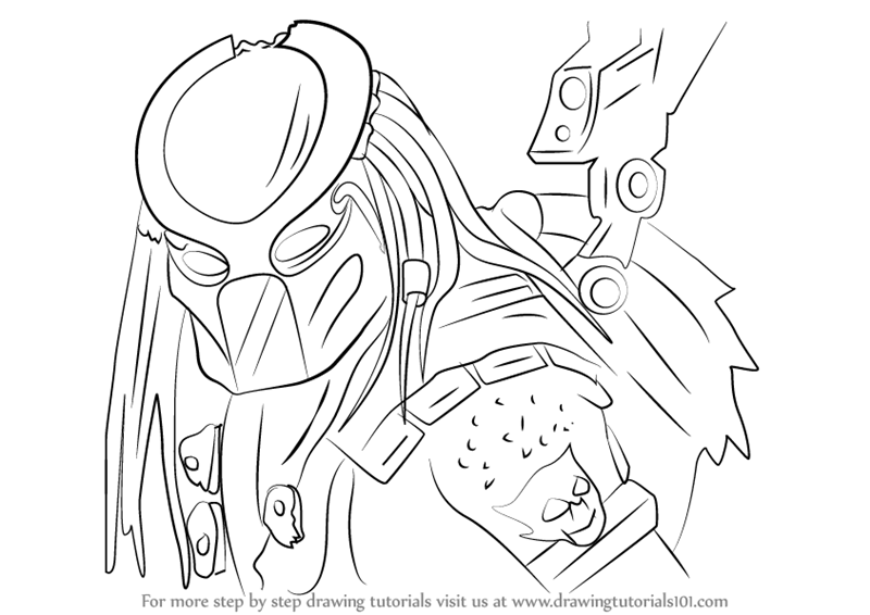 Step by Step How to Draw Predator from Mortal Kombat X