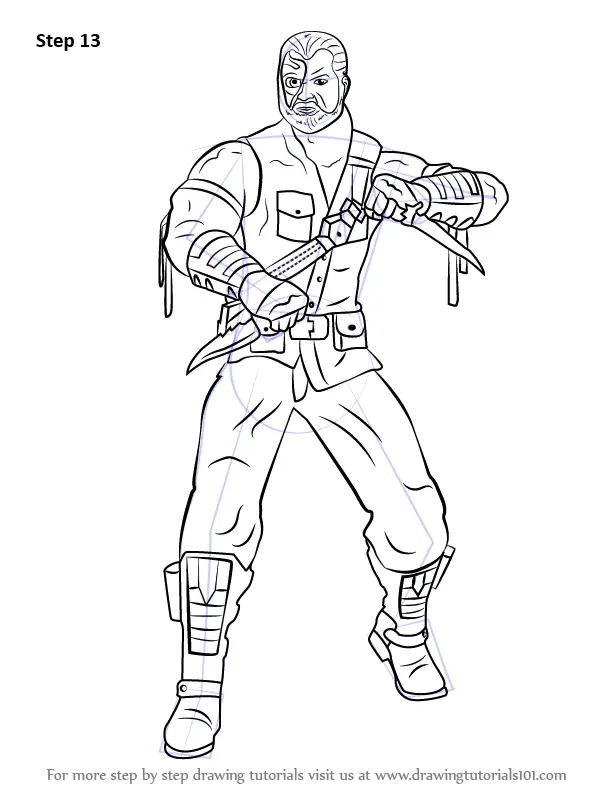 How to Draw Kano from Mortal Kombat (Mortal Kombat) Step by Step ...