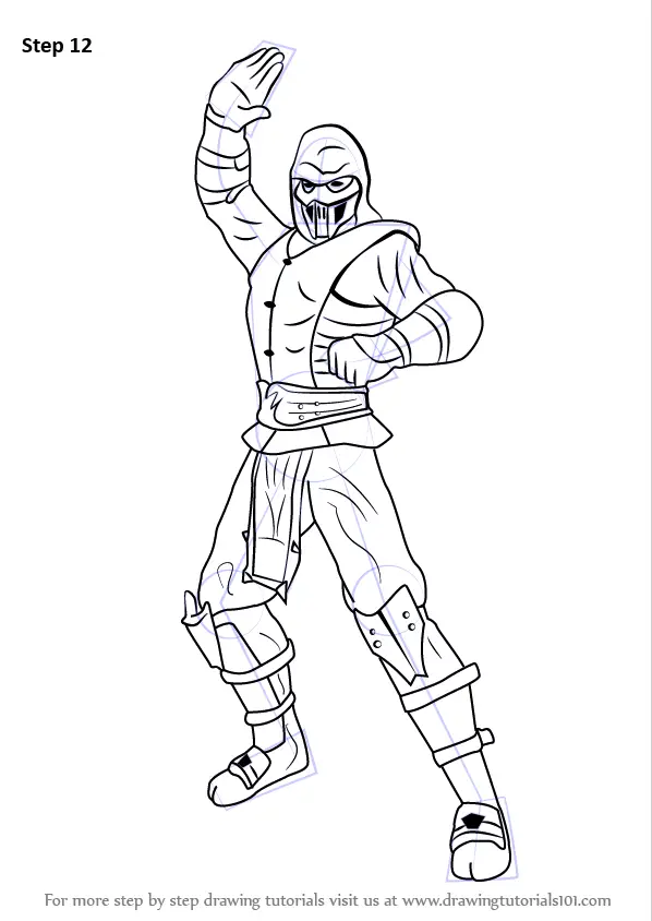 Learn How To Draw Noob Saibot From Mortal Kombat Mortal Kombat Step By Step Drawing Tutorials - roblox noob saibot pants