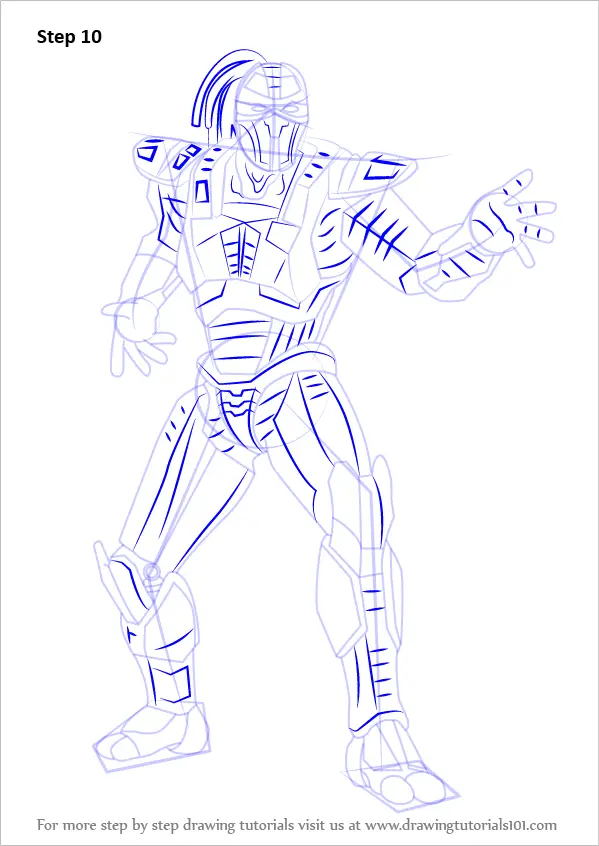 Step by Step How to Draw Sektor from Mortal Kombat