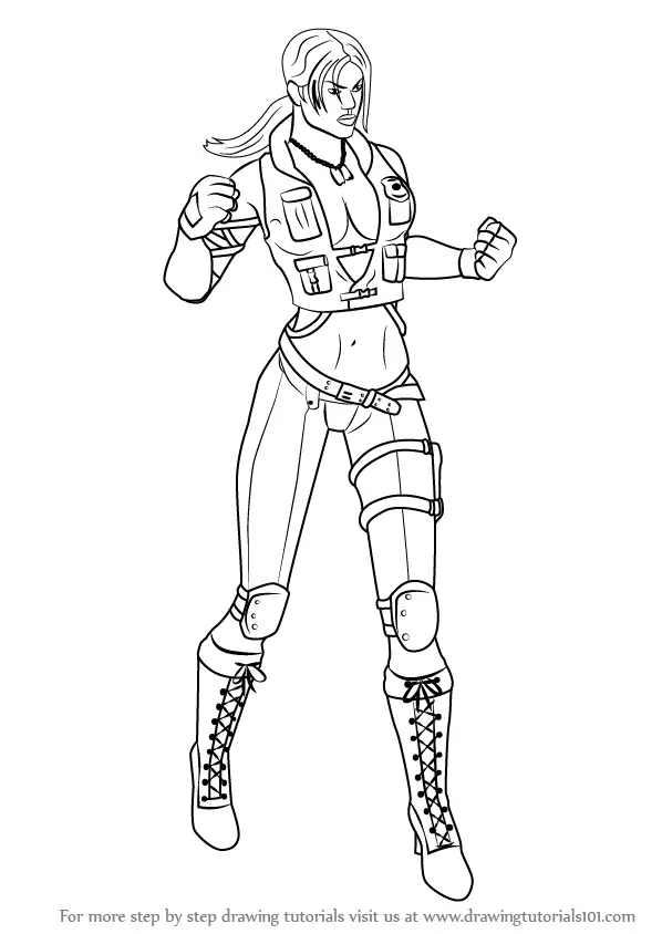 How to Draw Sonya Blade from Mortal Kombat (Mortal Kombat) Step by Step ...